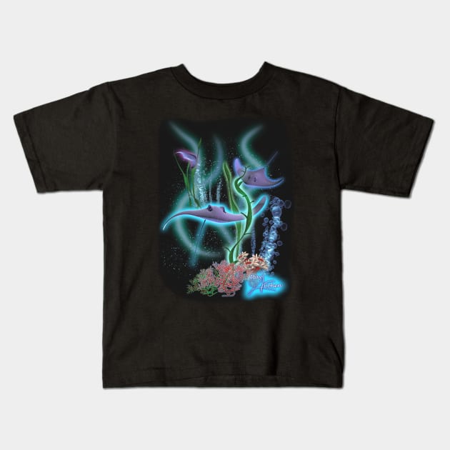 Stingrays in the Dark Kids T-Shirt by itayc5